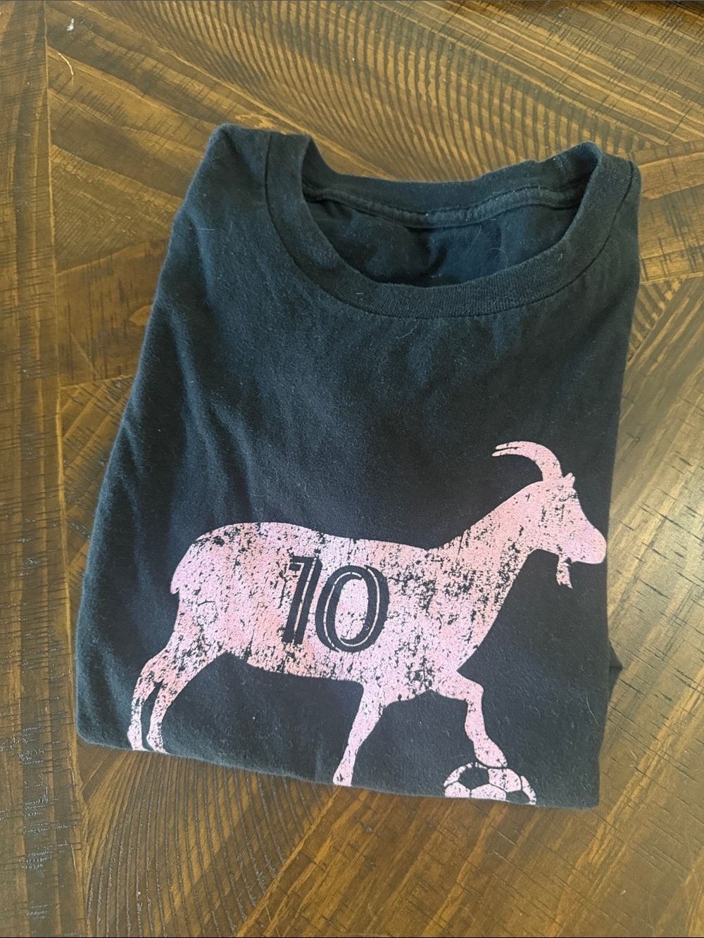 Gildan Black Kids Tee with Pink Goat Graphic